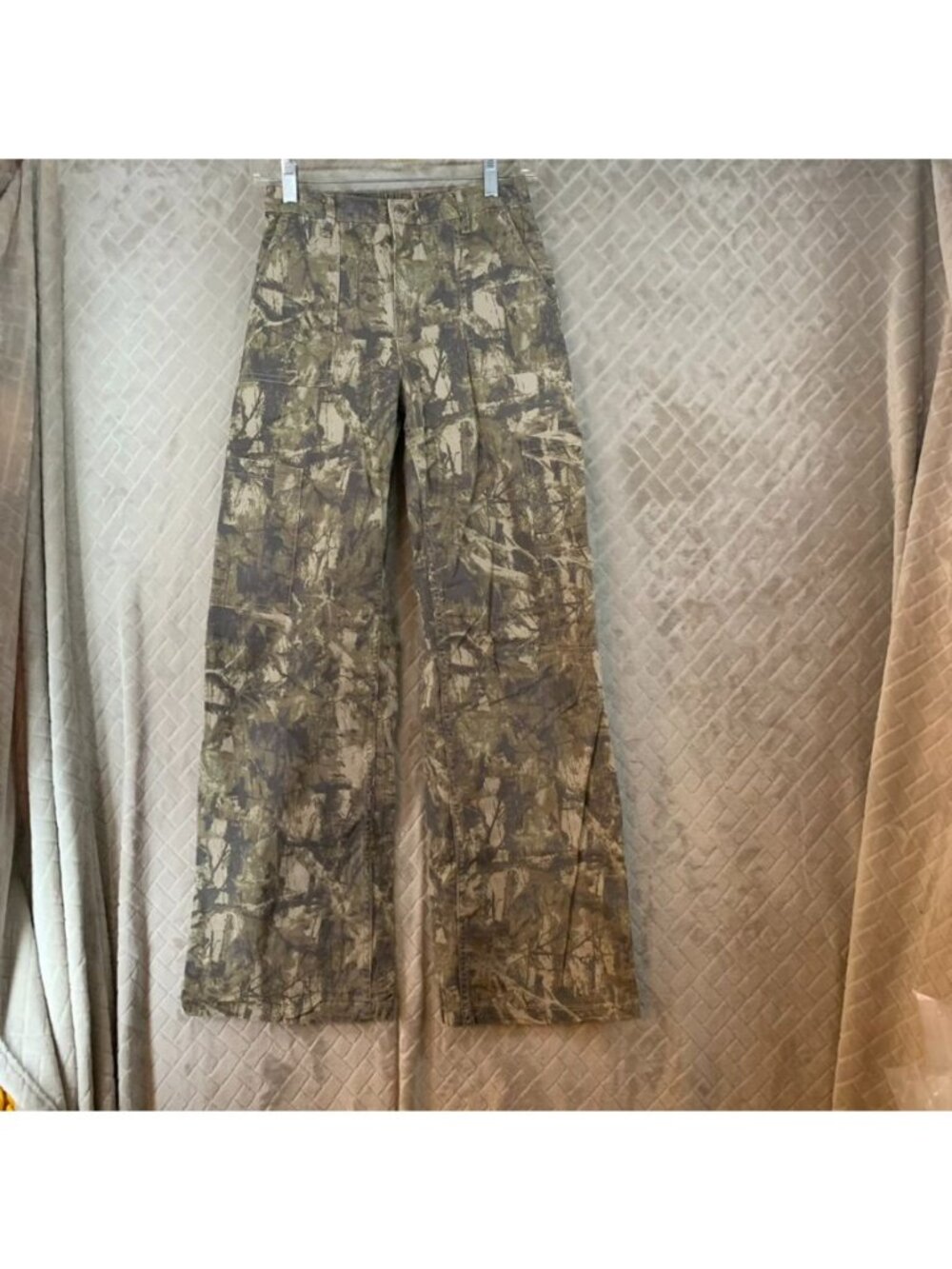 No Boundaries Cargo Pants Womens XS Camo Wide Leg Mid Rise Stretch Hiking